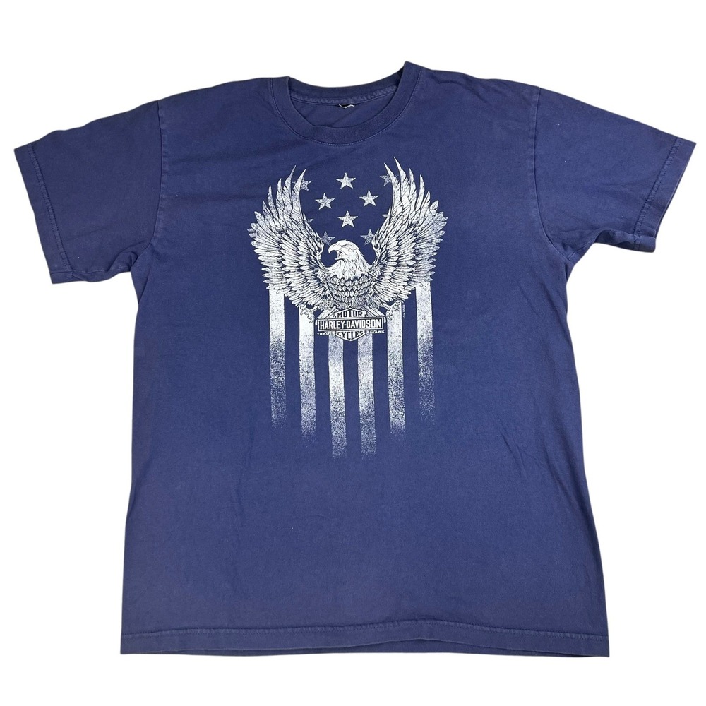 Harley Davidson Sturgis South Dakota Eagle Graphic T-Shirt Navy Blue Mens L